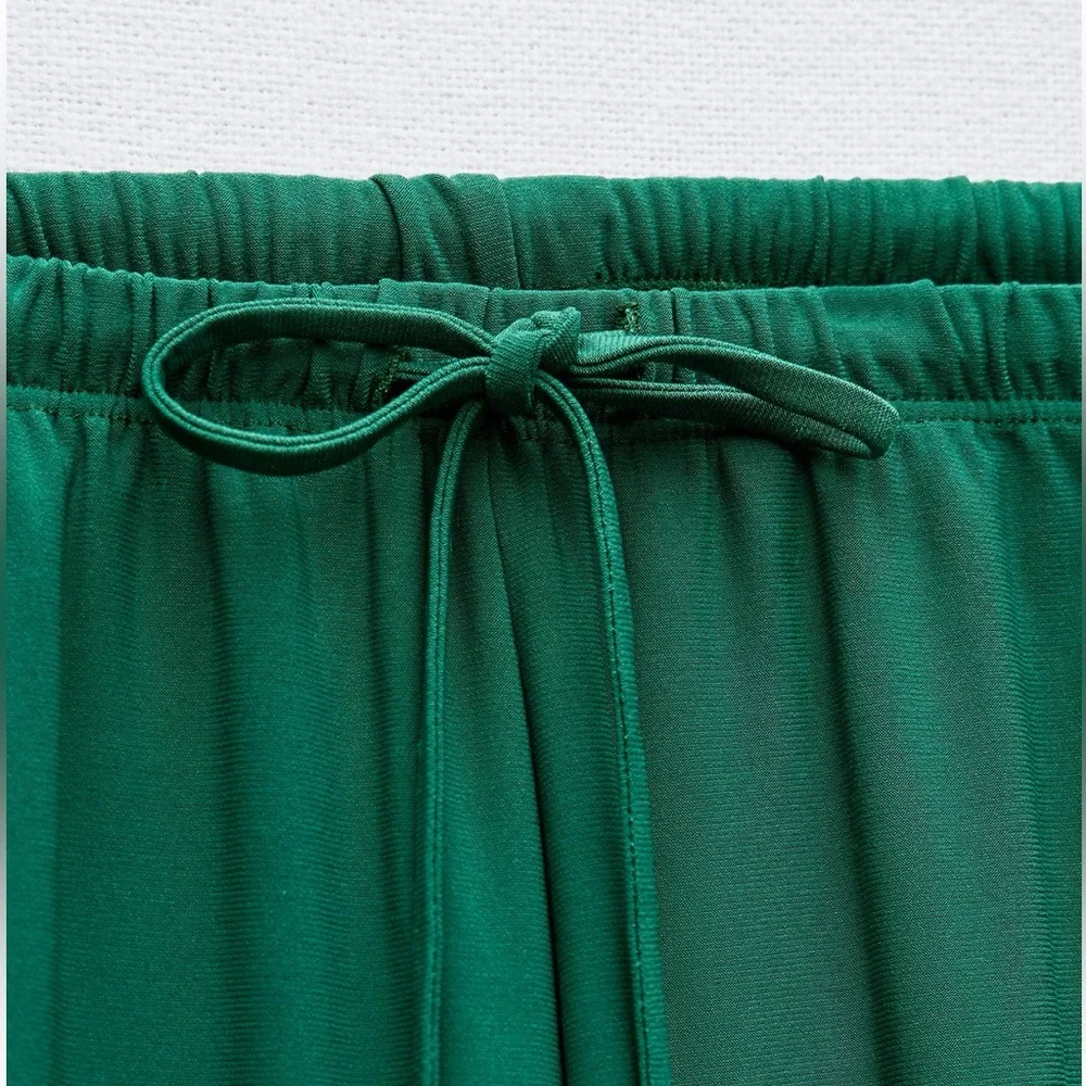 Zara wide leg flowy pants. NWT. GREEN. REF: 1165/079. - Picture 4 of 4